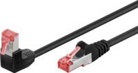 Goobay S/FTP CAT6 90° Derékszögű patch kábel 3m - Fekete