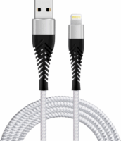 Fusion Fishbone USB-A - Lightning Adat és töltő kábel - Fehér (1.5m)