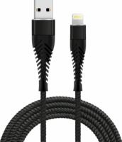 Fusion Fishbone USB-A - Lightning Adat és töltő kábel - Fekete (1.5m)