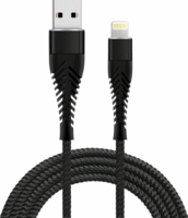 Fusion Fishbone USB-A - Lightning iPhone töltő kábel - Fekete (1.5m)