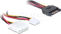 Delock Cable Y- Power SATA male 15pin > 4pin Molex female + 3,5 floppy