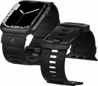 Spigen Rugged Apple Watch S1/2/3/4/5/6/7/8/SE Szilikon szíj 38/40/41 mm - Fekete