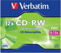 Verbatim CD-RW 700 MB, 8-10x újraírható, normál tokban