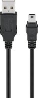 Goobay 93229 USB-A apa - Mini USB apa 2.0 Adat és töltőkábel - Fekete (0.3m)