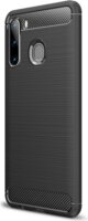 Gigapack Samsung Galaxy A21 Szálcsiszolt Szilikon Tok - Fekete