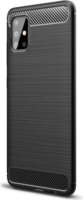 Gigapack Samsung Galaxy A51 Szálcsiszolt Szilikon Tok - Fekete