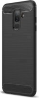 Gigapack Samsung Galaxy A6+ (2018) Szálcsiszolt Szilikon Tok - Fekete