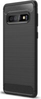Gigapack Samsung Galaxy S10 Szálcsiszolt Szilikon Tok - Fekete