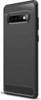 Gigapack Samsung Galaxy S10 Plus Szálcsiszolt Szilikon Tok - Fekete