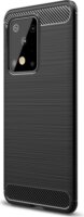 Gigapack Samsung Galaxy S20 Ultra 5G Szálcsiszolt Szilikon Tok - Fekete