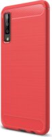 Gigapack Samsung Galaxy A7 (2018) Szálcsiszolt Szilikon Tok - Piros