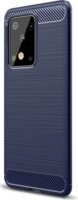 Gigapack Samsung Galaxy S20 Ultra 5G Szálcsiszolt Szilikon Tok - Sötétkék