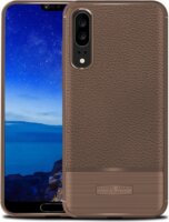 Gigapack Huawei P20 Bőr hatású Szilikon Tok - Barna