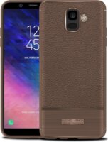 Gigapack Samsung Galaxy A6 (2018) Bőr hatású Szilikon Tok - Barna