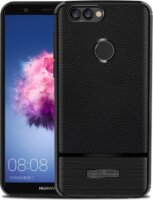 Gigapack Huawei P Smart (2018) Bőr hatású Szilikon Tok - Fekete