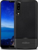 Gigapack Huawei P20 Bőr hatású Szilikon Tok - Fekete