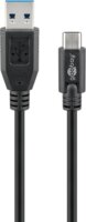 Goobay 73141 USB-A apa - USB-C apa 3.0 Adat és töltőkábel - Fekete (3m)