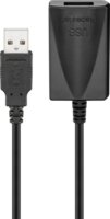 Goobay 95439 USB-A apa - USB-A anya 2.0 Aktív hosszabbító kábel - Fekete (5m)