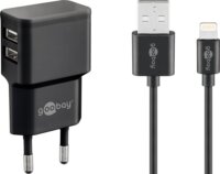 Goobay 44995 2x USB-A Hálózati töltő - Fekete (12W)