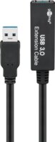 Goobay 95727 USB-A apa - USB-A anya 3.0 Aktív hosszabbító kábel - Fekete (5m)
