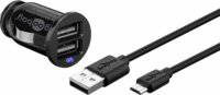 Goobay 71692 2x USB-A Autós töltő - Fekete (5V / 2.4A)