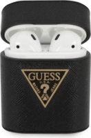 Guess Saffiano Silicone Apple Airpods 1/2 tok - Fekete