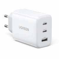 Ugreen CD275 2x USB-C / USB-A Hálózati töltő - Fehér (65W)