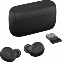 Jabra Evolve2 Buds Wireless fülhallgató - Fekete (USB-A adapter, UC, Vezeték nélküli töltőpad)