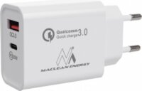 Maclean MCE485W USB-C / USB-A Hálózati töltő - Fehér (20W)
