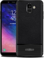 Gigapack Samsung Galaxy A6 (2018) Bőr hatású Szilikon Tok - Fekete