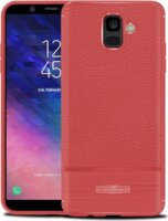 Gigapack Samsung Galaxy A6 (2018) Bőr hatású Szilikon Tok - Piros