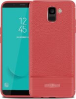 Gigapack Samsung Galaxy J6 (2018) Bőr hatású Szilikon Tok - Piros