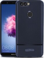 Gigapack Huawei P Smart (2018) Bőr hatású Szilikon Tok - Sötétkék