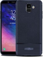 Gigapack Samsung Galaxy A6 (2018) Bőr hatású Szilikon Tok - Sötétkék