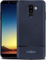 Gigapack Samsung Galaxy A6+ (2018) Bőr hatású Szilikon Tok - Sötétkék