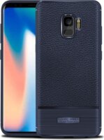 Gigapack Samsung Galaxy S9 Bőr hatású Szilikon Tok - Sötétkék