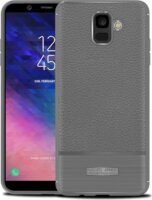 Gigapack Samsung Galaxy A6 (2018) Bőr hatású Szilikon Tok - Szürke