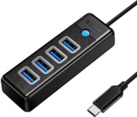 Orico PW4U-C3-015 USB Type-C 3.0 HUB (4 port) - Fekete