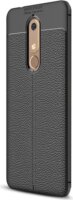 Gigapack Nokia 5.1 Szilikon Tok - Fekete/Varrás minta