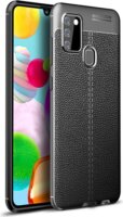 Gigapack Samsung Galaxy A21s Szilikon Tok - Fekete/Varrás minta