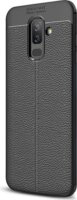 Gigapack Samsung Galaxy A6+ (2018) Szilikon Tok - Fekete/Varrás minta
