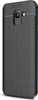 Gigapack Samsung Galaxy J6 (2018) Szilikon Tok - Fekete/Varrás minta