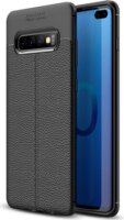Gigapack Samsung Galaxy S10 Plus Szilikon Tok - Fekete/Varrás minta