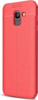 Gigapack Samsung Galaxy J6 (2018) Szilikon Tok - Piros/Varrás minta