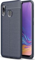 Gigapack Samsung Galaxy A40 Szilikon Tok - Sötétkék/Varrás minta