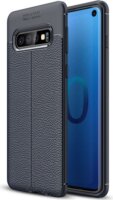 Gigapack Samsung Galaxy S10 Szilikon Tok - Sötétkék/Varrás minta
