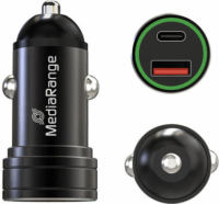 MediaRange MRMA120 USB-C / USB-A Autós töltő - Fekete (20W)