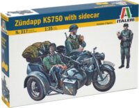 Italeri Zundapp KS750 oldalkocsis motorkerékpár műanyag modell (1:35)