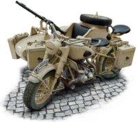 Italeri Német harci motorkerékpár oldalkocsival műanyag modell (1:9)