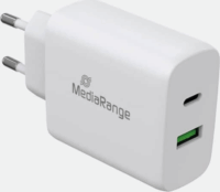 MediaRange MRMA112 USB-C / USB-A Hálózati töltő - Fehér (25W)